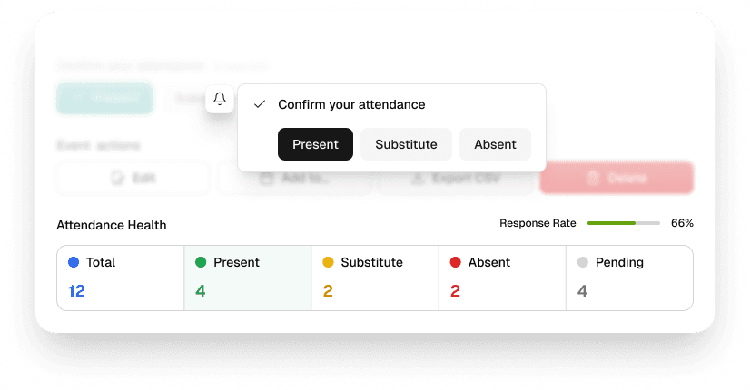 Members confirming attendance in seconds